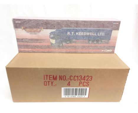 A trade box of 4 x Corgi Hauliers of Renown 1/50 scale CC13423 MAN TGA Curtainside - R.T. Keedwell Ltd. limited edition model