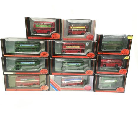 11 x EFE Exclusive First Editions 1/76 scale London Transport buses, includes #28003A Daimler DMS London College of Theology.