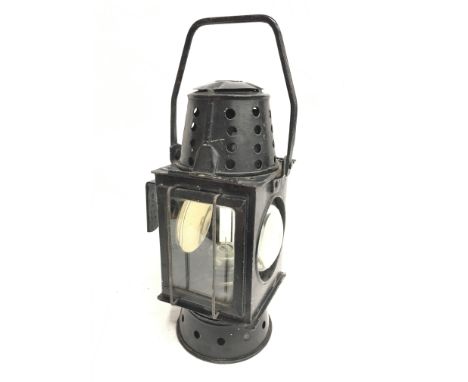 John Phillips Light of London Lamp Co. sewer lamp with two clear lenses and two convex lenses, diameter 9cm approx. Height 39
