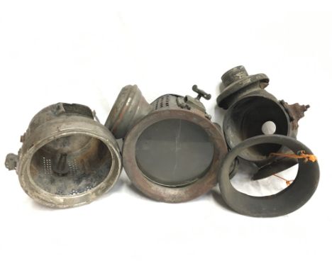 Three automobile lamps for spares/ repair. Lack burners etc. 