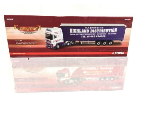 Two Corgi Classics Hauliers of Renown 1/50 scale models: CC13617 DAF CF Curtainside - John Truswell & Sons Ltd. (in tissue wr