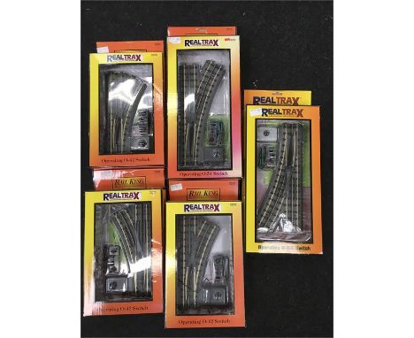 RAIL KING 3R MTH Realtrax - 5 x Electric Points Nos 0-42 40-1043 and 1044 Right and Left Hand and 0-54 x 2 Right Hand Switch.