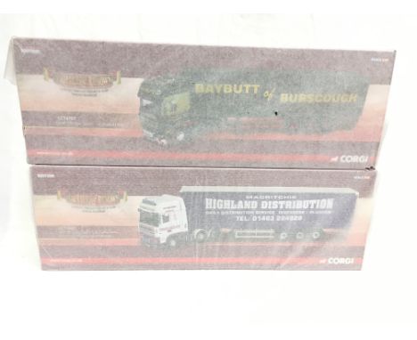 Two Corgi Classics Hauliers of Renown 1/50 scale models: CC14101 DAF 105 Box Trailer - W.Baybutt Ltd.; CC13241 DAF XF Super S