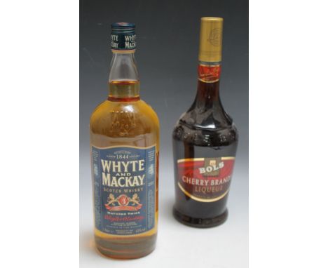 1 ONE LITRE BOTTLE OF WHYTE AND MACKAY 'MATURED TWICE' SCOTCH WHISKY, together with 1 one litre bottle of Bols Cherry Brandy 