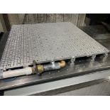 NEMI aluminum vacuum hold-down plate with inline filters and piping, plate 48 in x 48 in