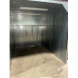 Kool Koat paint booth w\exhaust fan & lights, 208 vac, inside dimension 90"W,114"D, 93H NEVER USED!