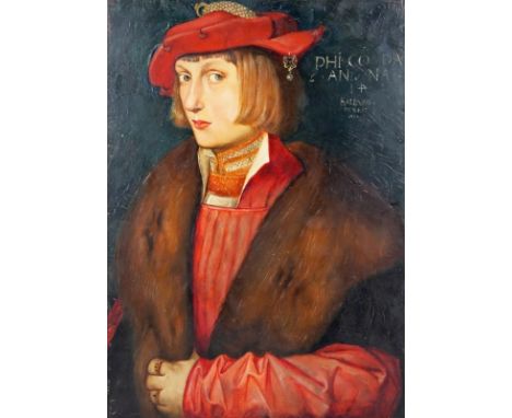 KOHLER  A. (Kopist um 1904), "Portrait Pfalzgraf Philipp der Kriegerische" 1517, nach dem Gemälde von Baldung-Grien, in der P