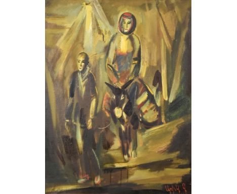 GRIGORJAN  Yuri Surenowitsch (1946 Karabach, Aserbaidschan) "Auf dem Weg" Darstellung des Bibelsujet: Josef mit der schwanger