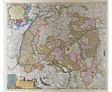 BADEN-WÜRTTEMBERG  "S.R.I. Sueviae Circulus Atq. Ducatus Una Cum Insertis et Adjacentibus Regionibus, accuratissime in earund