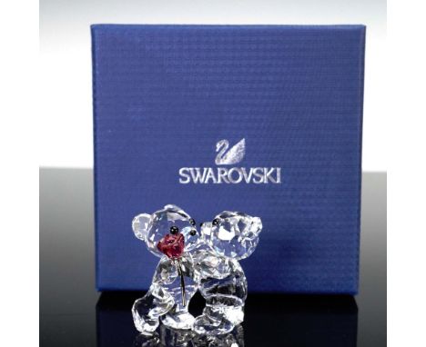 Lead crystal figure part of the With Love collection. Adorable pair of Kris Bears smiling affectionately at each other, holdi