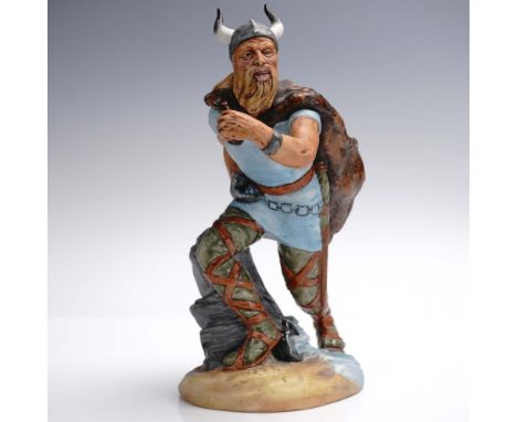 Royal Doulton porcelain figurine titled Viking, model HN2375, finished in a matte glaze. This powerful figure depicts a beard