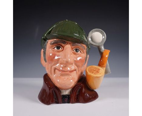 This Royal Doulton character jug titled The Sleuth (model D6631) features a charming depiction of a classic detective figure,