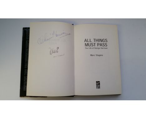 POP MUSIC, The Beatles, signed hardback edition of All Things Must Pass, by Olivia Harrison &amp; Dhani Harrison, rare (first