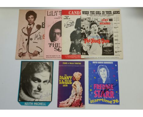 ENTERTAINMENT, signed sheet music covers etc., inc. Leo Sayer, Max Bygraves, Cliff Richard, Brian Poole, Roger McGough, Keith