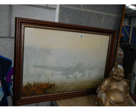 A large framed and glazed aeronautical print.