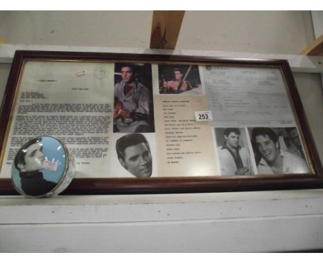 A framed Elvis montage &amp; a Regency Fine Arts &amp; a trinket box