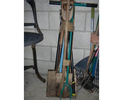 A quantity of garden tools.