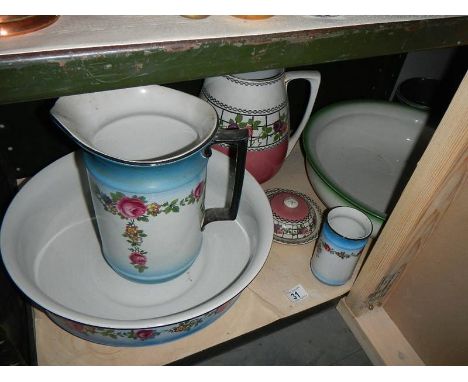 A Victorian jug and basin set.