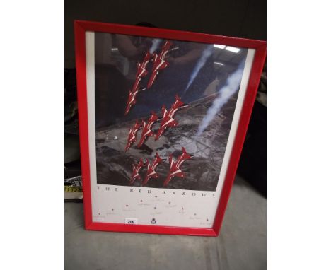 A framed and glazed print of the Red Arrows