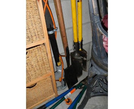 A quantity of garden tools.