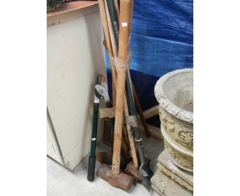 A quantity of garden tools.