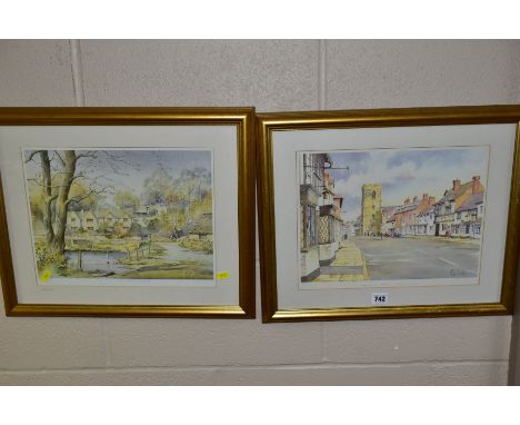 A BOX AND LOOSE PICTURES AND PRINTS ETC, to include limited edition prints of picturesque British scenes by Philip and Glynn 