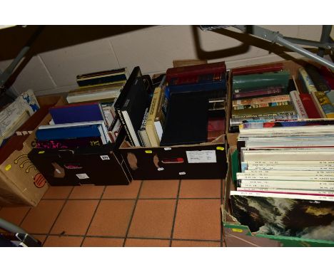 BOOKS &amp; MAGAZINES, four boxes of books and one box of magazines to include 50 Antique Guides (Apollo, Antique Collectors 