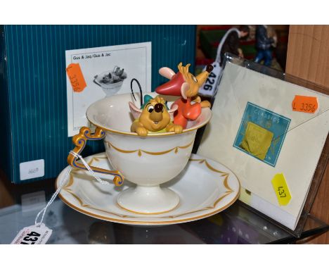 A BOXED WALT DISNEY CLASSICS COLLECTION FIGURE GROUP FROM CINDERELLA, 'Gus and Jaq - Tea For Two' teacup and a Royal Doulton 