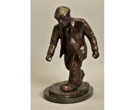 ALEXANDER MILLAR (SCOTTISH 1960) 'PIE EYED BALLET', a limited edition bronze sculpture of a drunken man staggering home 75/95