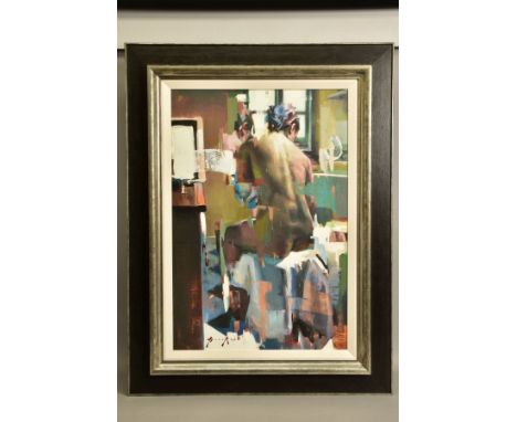 CHRISTIAN HOOK (BRITISH 1971) 'THE BATHER' a limited edition print of a nude female figure 9/195, signed bottom left with cer