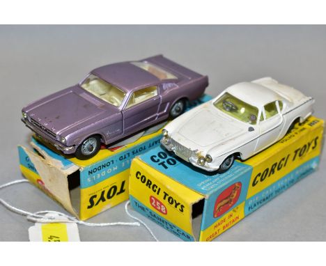 TWO BOXED CORGI TOYS CARS, 'The Saint's' Volvo P1800, No 258, Saint logo removed from bonnet, missing driver, version with wh