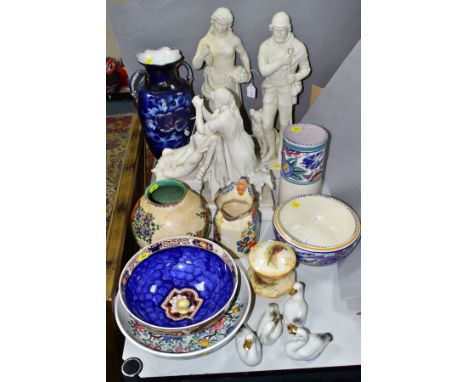 A VICTORIAN MINTON PARIAN FIGURE GROUP OF A MOTHER PRAYING OVER HER SLEEPING CHILD, on a rectangular plinth, impressed cipher