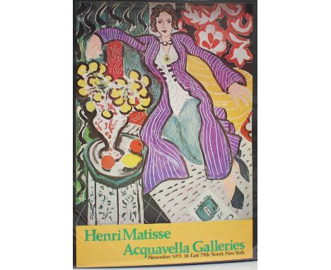 After Henri Matisse - 'Henri Matisse Acquavella Galleries' (Poster for the Exhibition), 20th century offset lithograph, publi