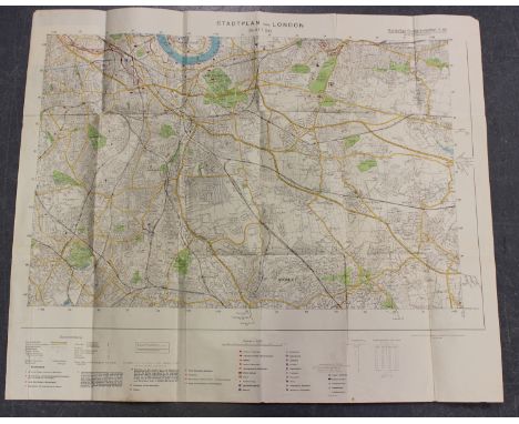 Generalstab des Heeres (publisher) - 'Statplan von London' (Street Plan of London), colour lithograph, published by the Germa