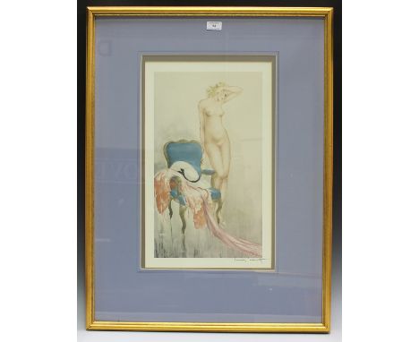 After Louis Icart - Fair Model/Premiêre Rose, late 20th century colour print, 52cm x 32cm, within a gilt frame, together with