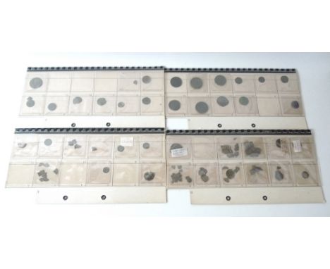 A collection of coins, including Medieval hammered coins, examples from the reigns of Charles II and Edward III and Roman bro