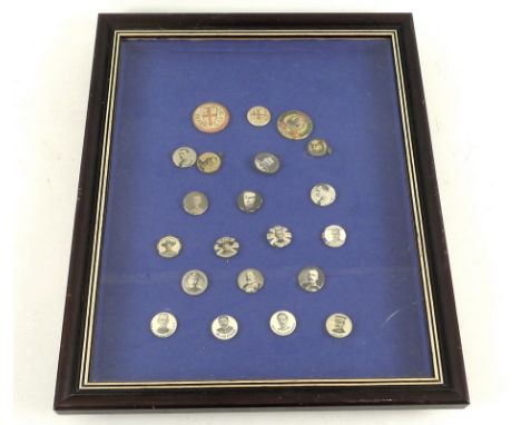 A group of twenty one commemorative pin badges and pendants of personalities and commanders from the Boer Wars, including Bad
