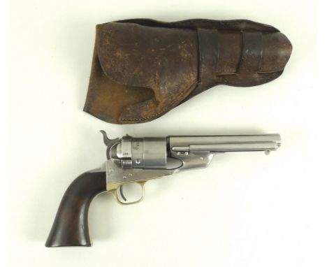 A Colt .44 caliber 1872 Richards Conversion of 1860 Army Colt revolver, with spring loading lever, flared mahogany grip, mark