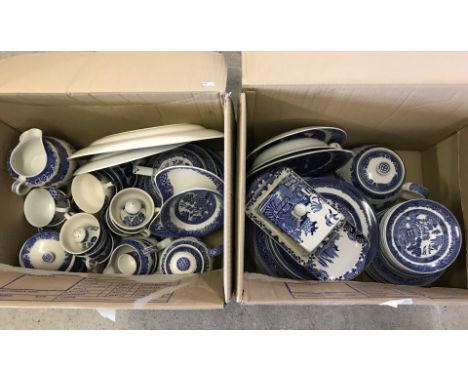  To include plates, teapots, cups and saucers and meat plates. Some pieces a/f. 