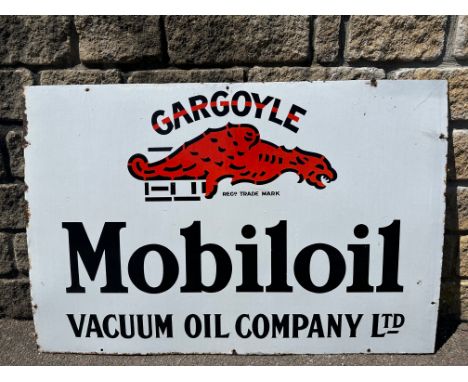 A Gargoyle Mobiloil enamel sign in excellent condition, 45 x 30".