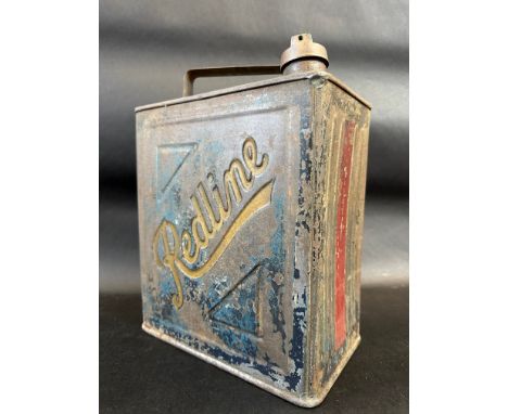 A Redline two gallon petrol can by Valor dated June 1936 with original blue paint and Redline cap. 