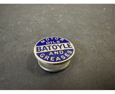 A rare Batoyle Motor Oils part enamel lapel badge.