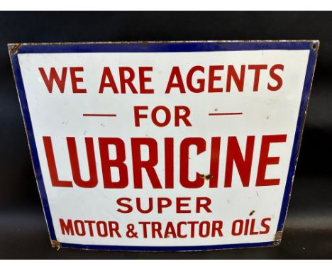 A Lubricine Super Motor &amp; Tractor Oils rectangular enamel sign, 24 x 20".