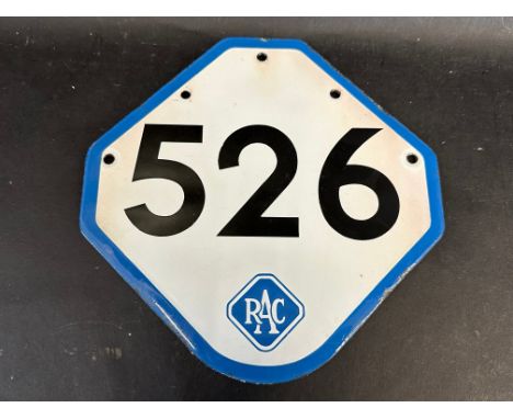 A small RAC enamel box number sign '526', 7 1/2 x 7 1/2".