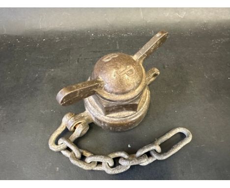 A BP brass petrol tank cap.