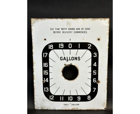 An Avery Hardoll enamel petrol pump dial, 11 x 13 1/4".