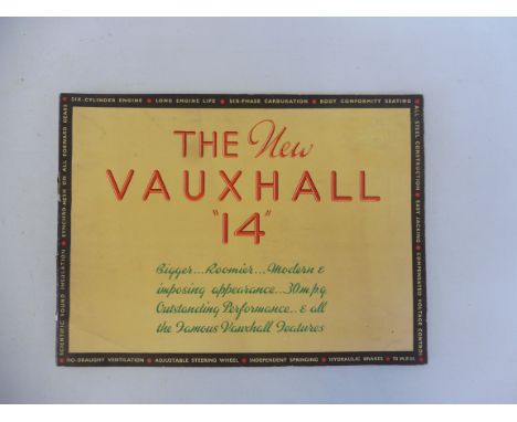 A 'New Vauxhall 14' sales brochure, circa late 1930s.