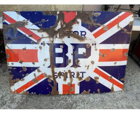 A BP Motor Spirit Union Jack enamel sign, 54 x 36".