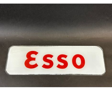 A small Esso glass petrol pump brand insert, 12 1/2 x 4".