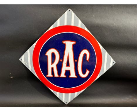 An early RAC lozenge shaped enamel sign by Franco, in excellent condition, 25 x 25".